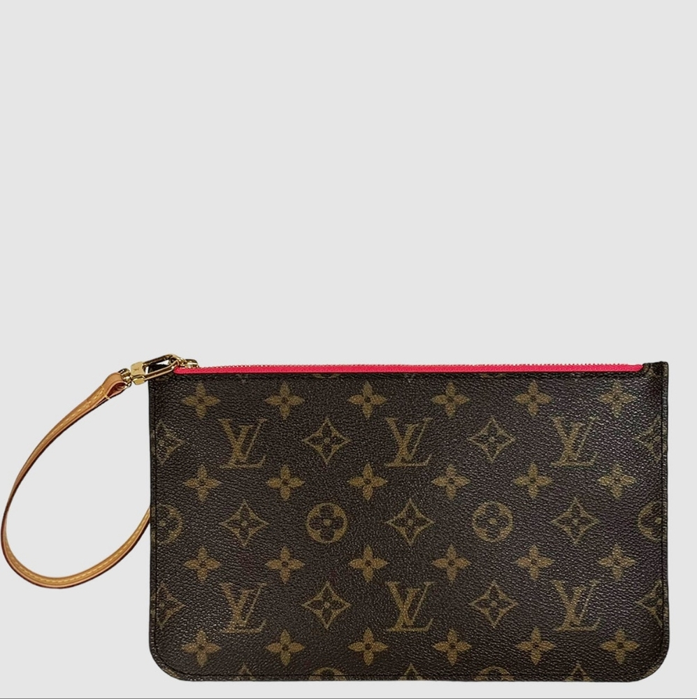 Authentic LV Louis Vuitton Monogram Neverfull MM GM Pochette Hot PINK - Picture 3 of 16